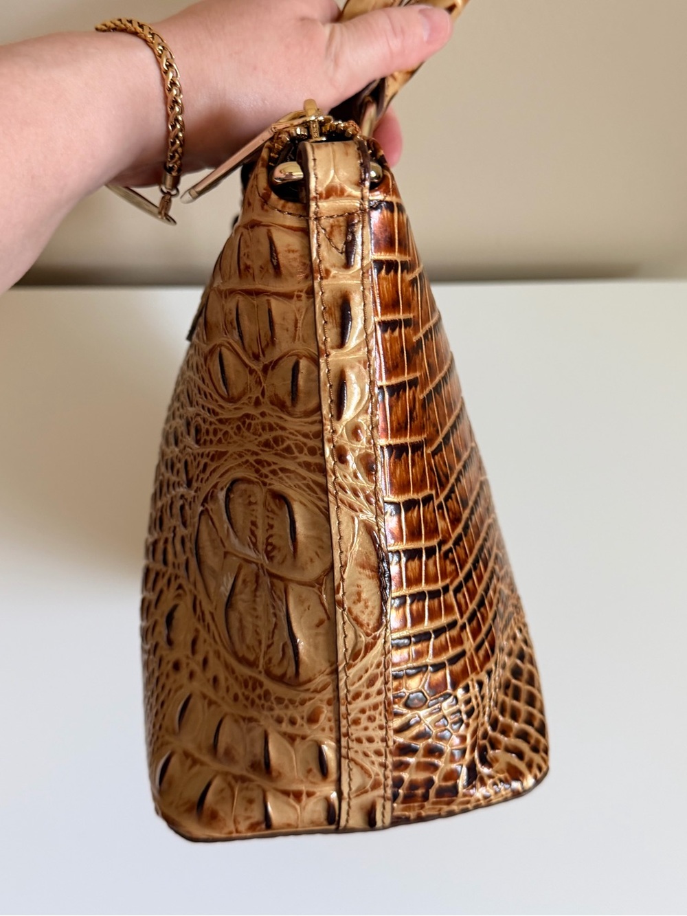Brahmin Duxbury Croc-Embossed Leather Satchel with Detachable Strap - Picture 5 of 9
